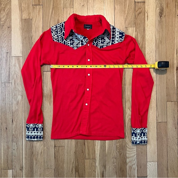 Vintage Dagger Shirt Mens Small Western Pearl Button Up Red - Picture 6 of 8
